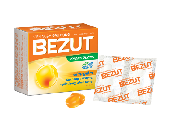 BEZUT SORE THROAT LOZENGE - SUGAR FREE (BEZUT PASTILLAS PARA EL DOLOR DE GARGANTA - SIN AZÚCAR)